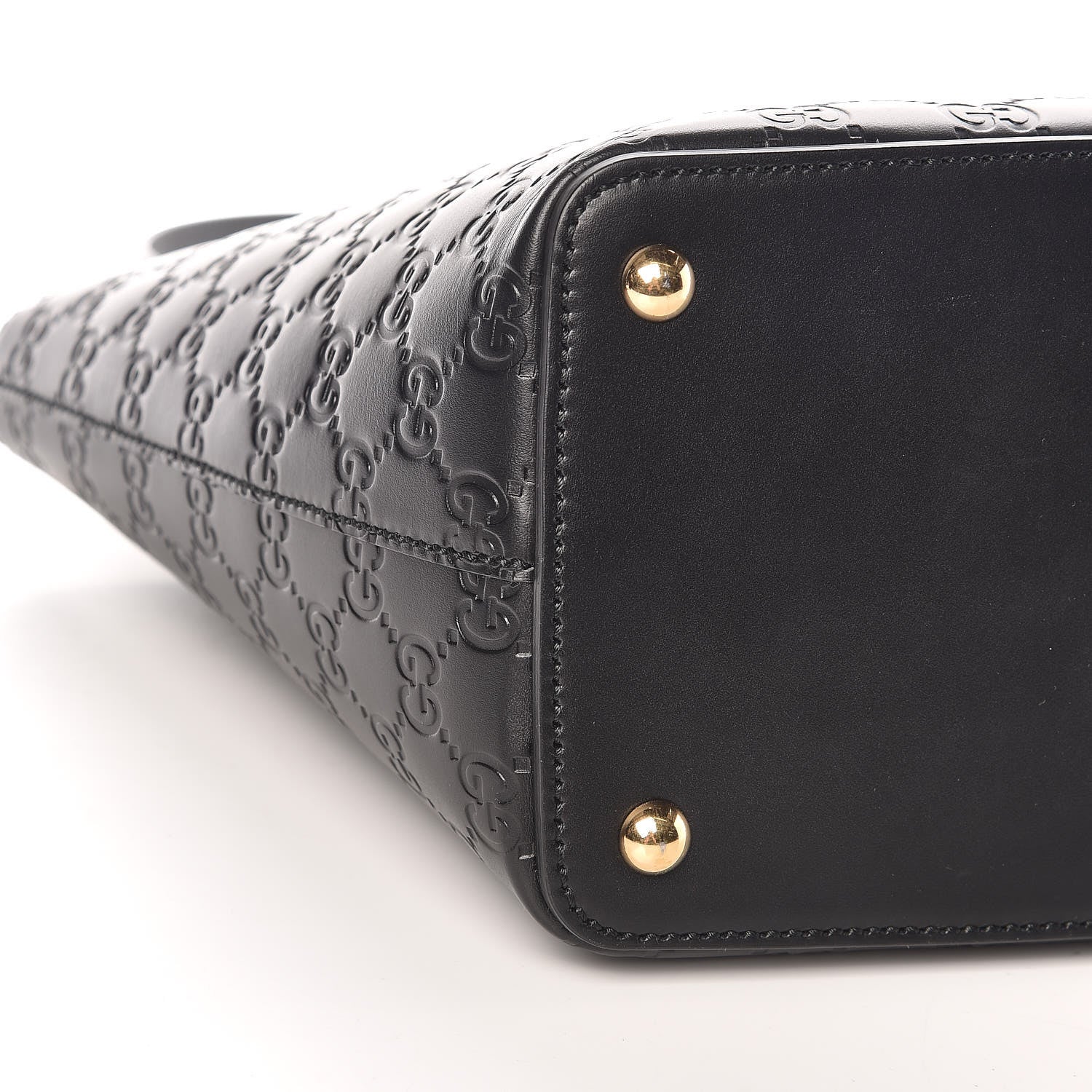 Gucci Guccissima Small Zippered Bucket Tote Black 9 of 16