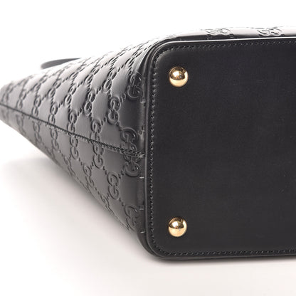 Gucci Guccissima Small Zippered Bucket Tote Black 9 of 16