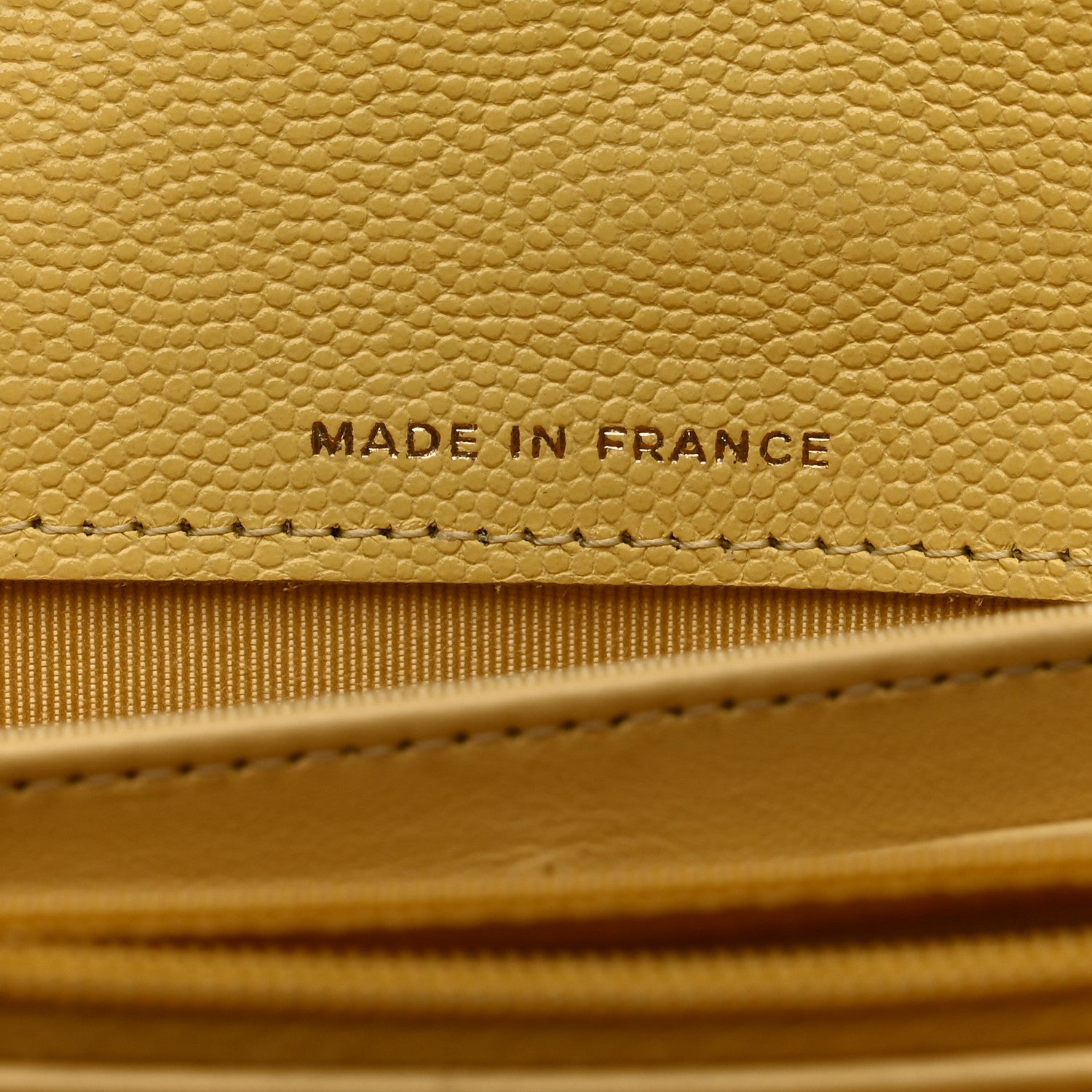 Chanel Caviar Quilted Large Gusset Flap Wallet Yellow 7 of 13