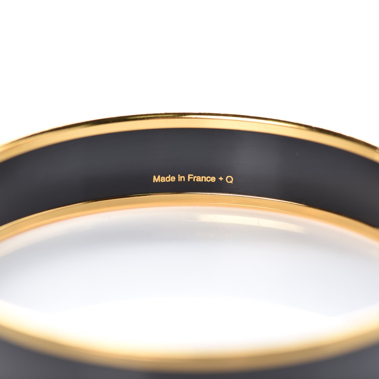 Hermes Enamel Printed Medium Caleche Bracelet 65 Black 5 of 5
