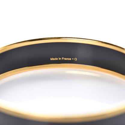 Hermes Enamel Printed Medium Caleche Bracelet 65 Black 5 of 5