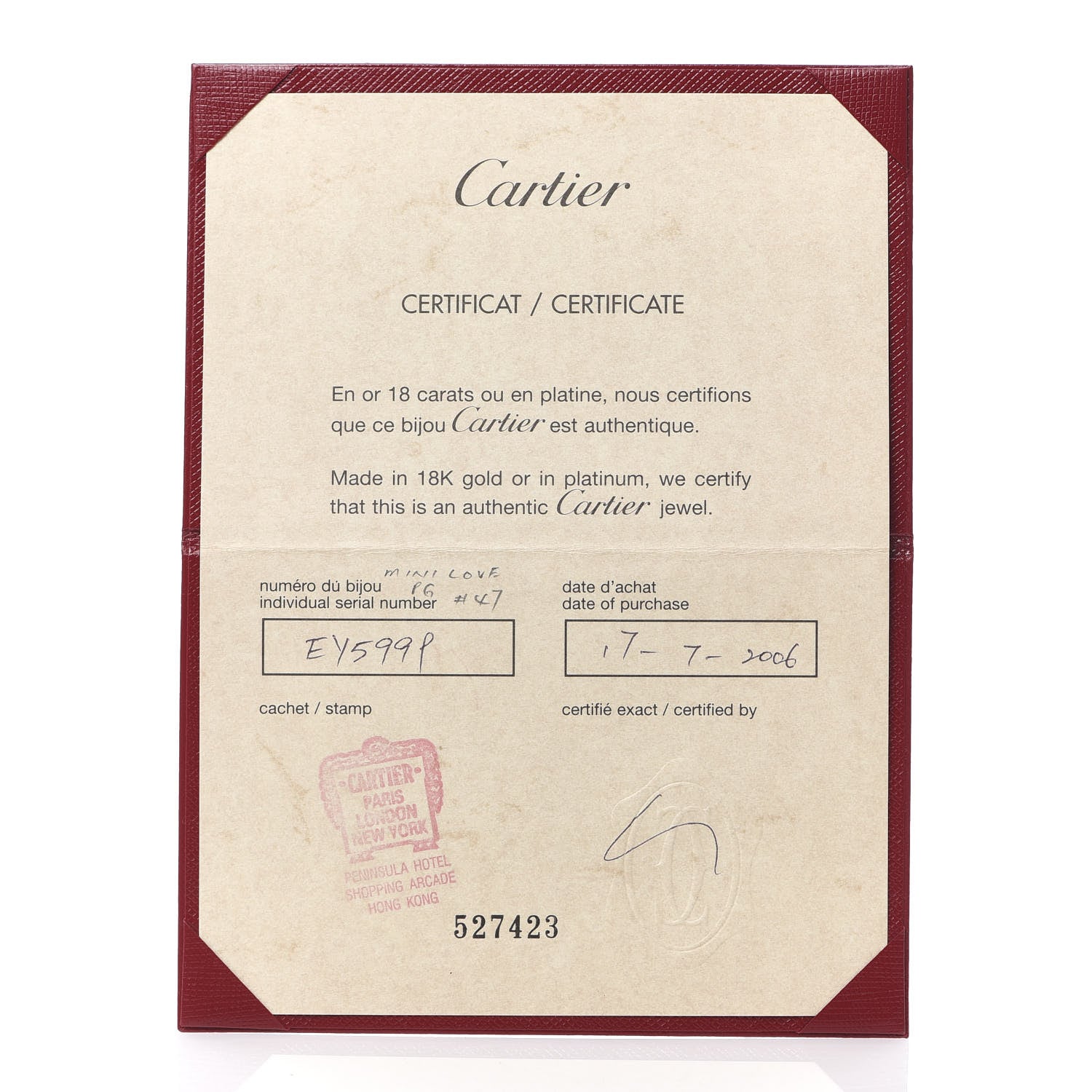 Cartier 18K Pink Gold 3.5mm LOVE Wedding Band Ring 47 4 5 of 5