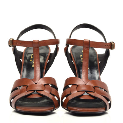 Saint Laurent Calfskin Tribute 105 Sandals 38.5 New Papaya 2 of 9