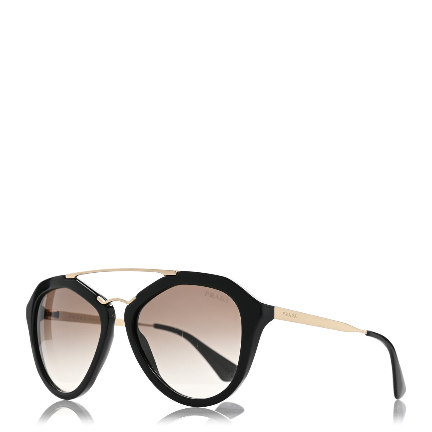 Acetate Metal Cinema Sunglasses SPR 12Q Black