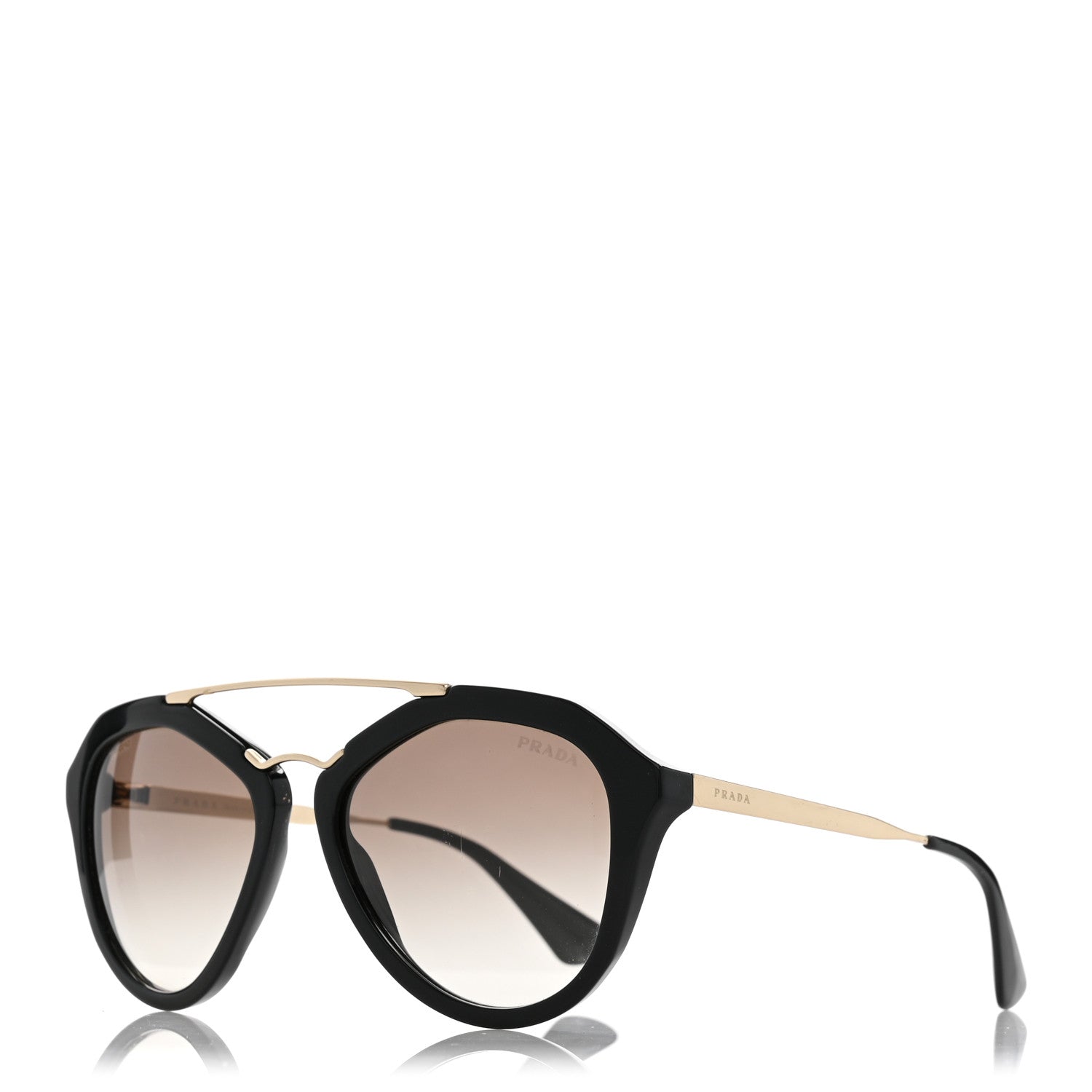 Prada Acetate Metal Cinema Sunglasses SPR 12Q Black 1 of 11