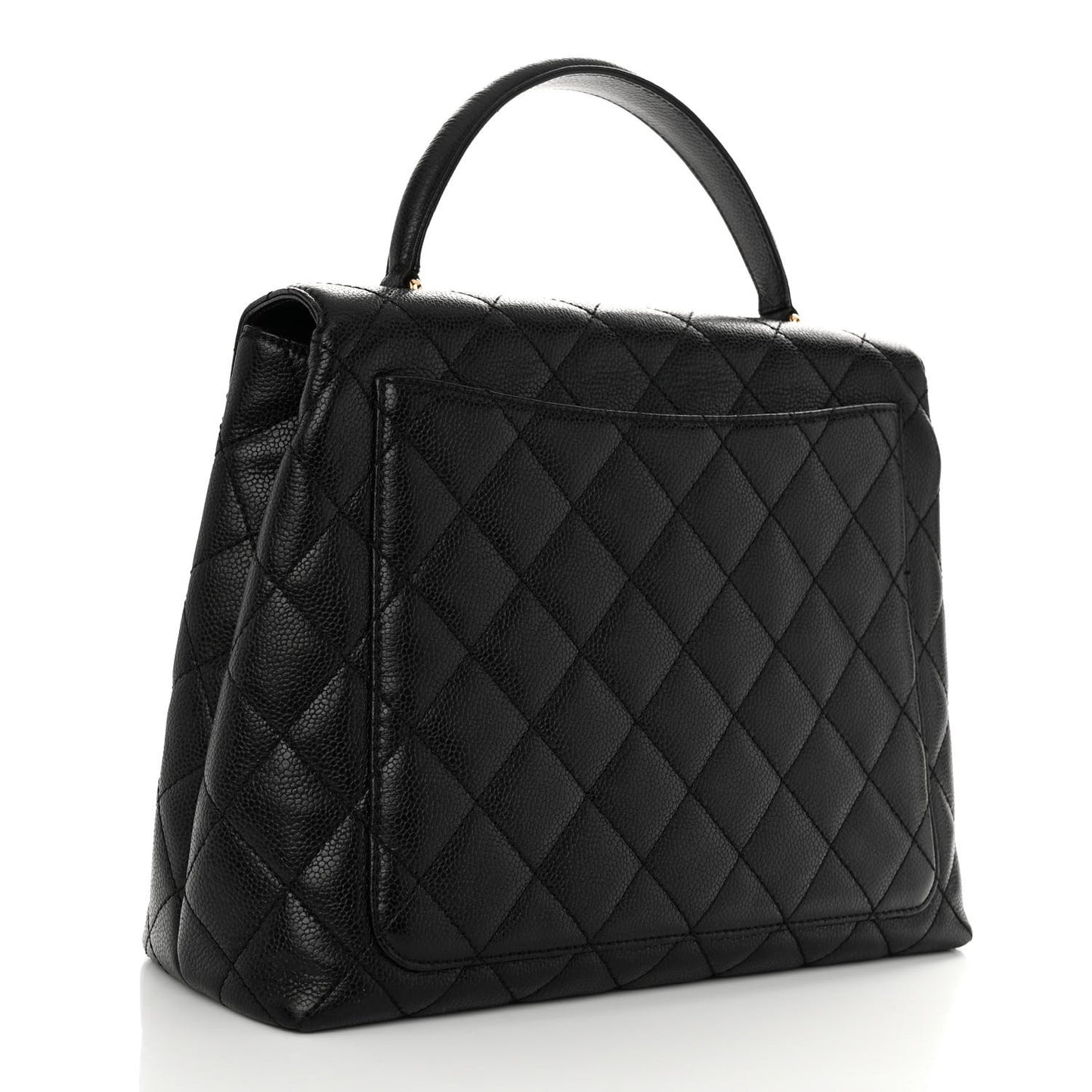 Caviar Quilted Jumbo Kelly Flap Black