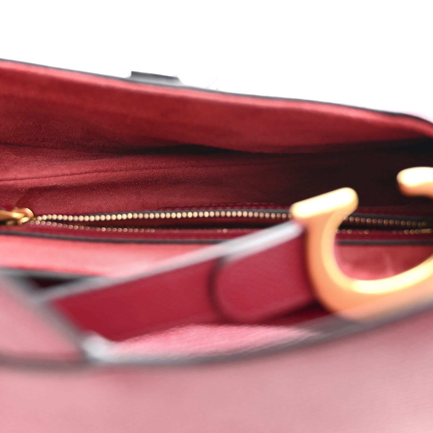 Grained Calfskin Saddle Bag Red
