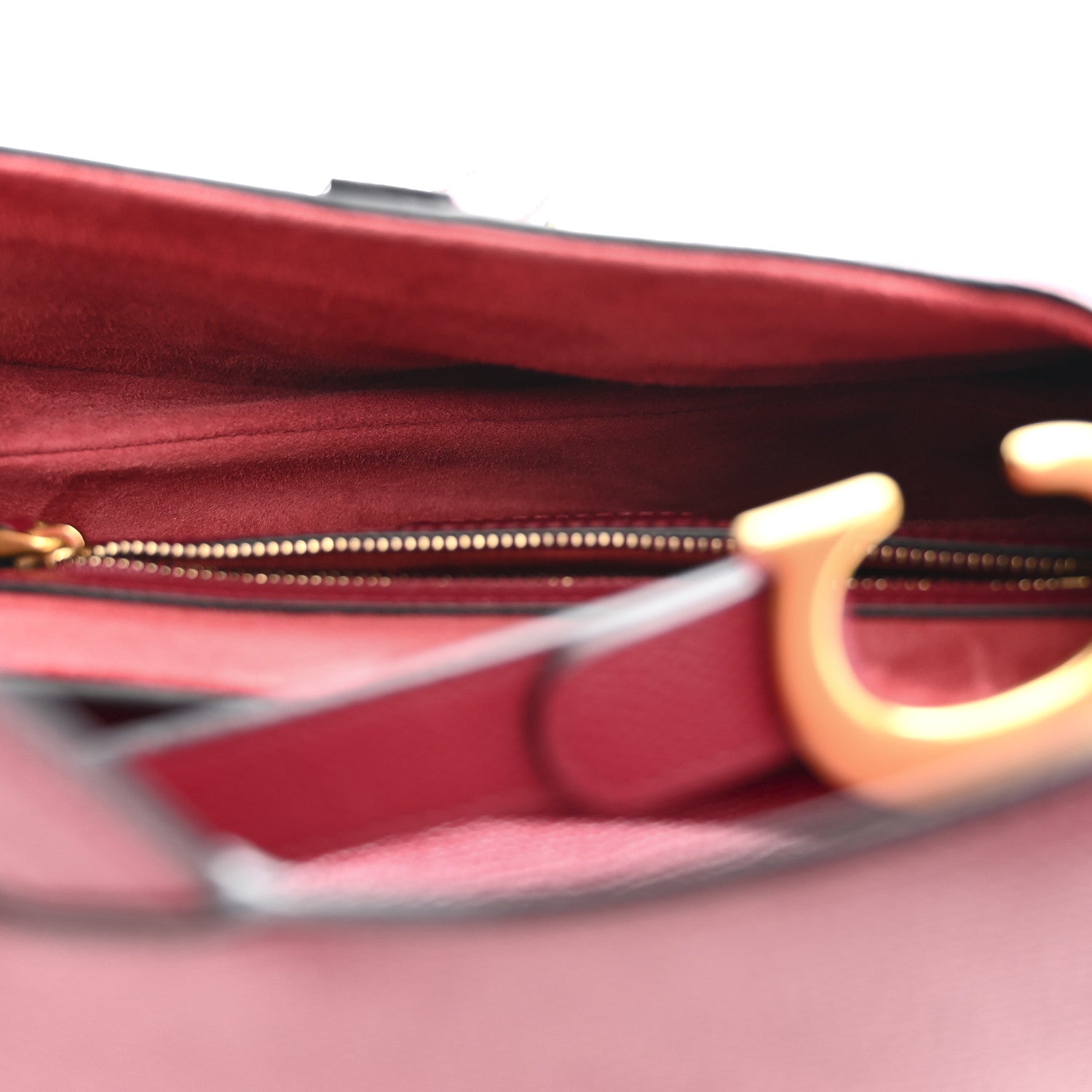 Christian Dior Grained Calfskin Saddle Bag Red 5 of 10