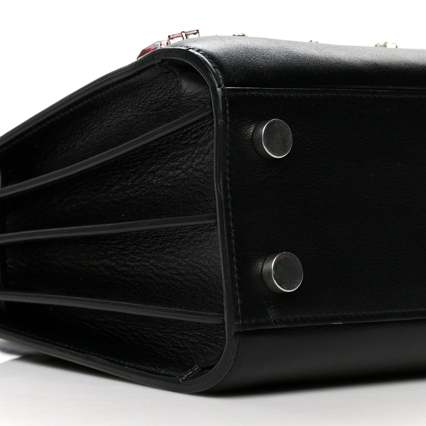 Calfskin Crystal Embellished Nano Sac de Jour Black