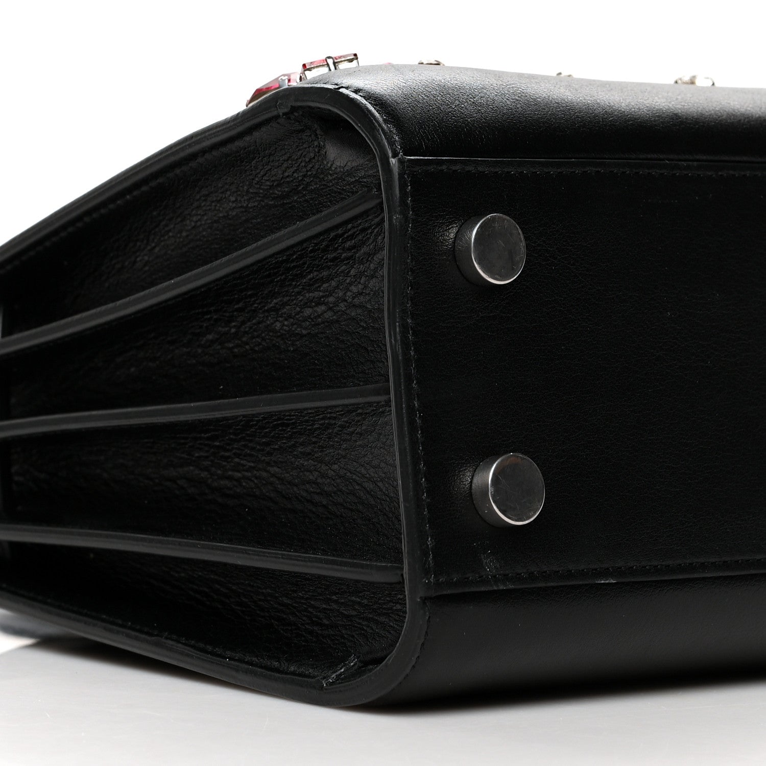 Saint Laurent Calfskin Crystal Embellished Nano Sac de Jour Black 8 of 12