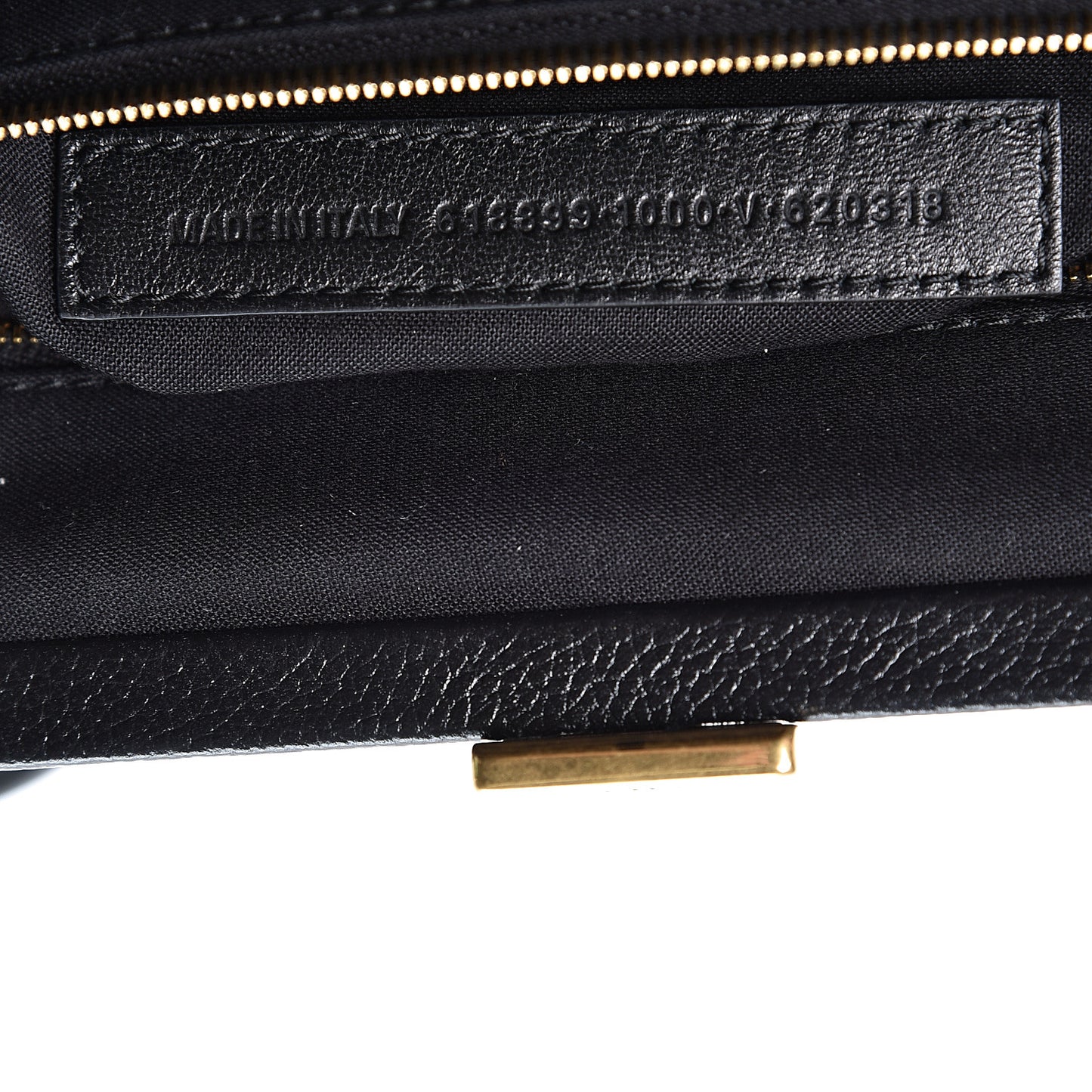 Grained Calfskin Logo XL Cloud Clutch Black