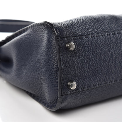 Fendi Cuoio Romano Selleria Medium Peekaboo Iconic Satchel Blue Notte 9 of 11