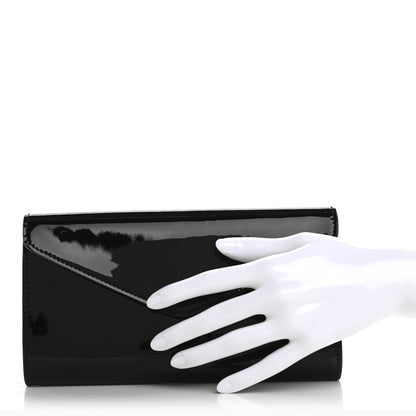 Saint Laurent Patent Y-Mail Zip Around Wallet Black 2 of 12