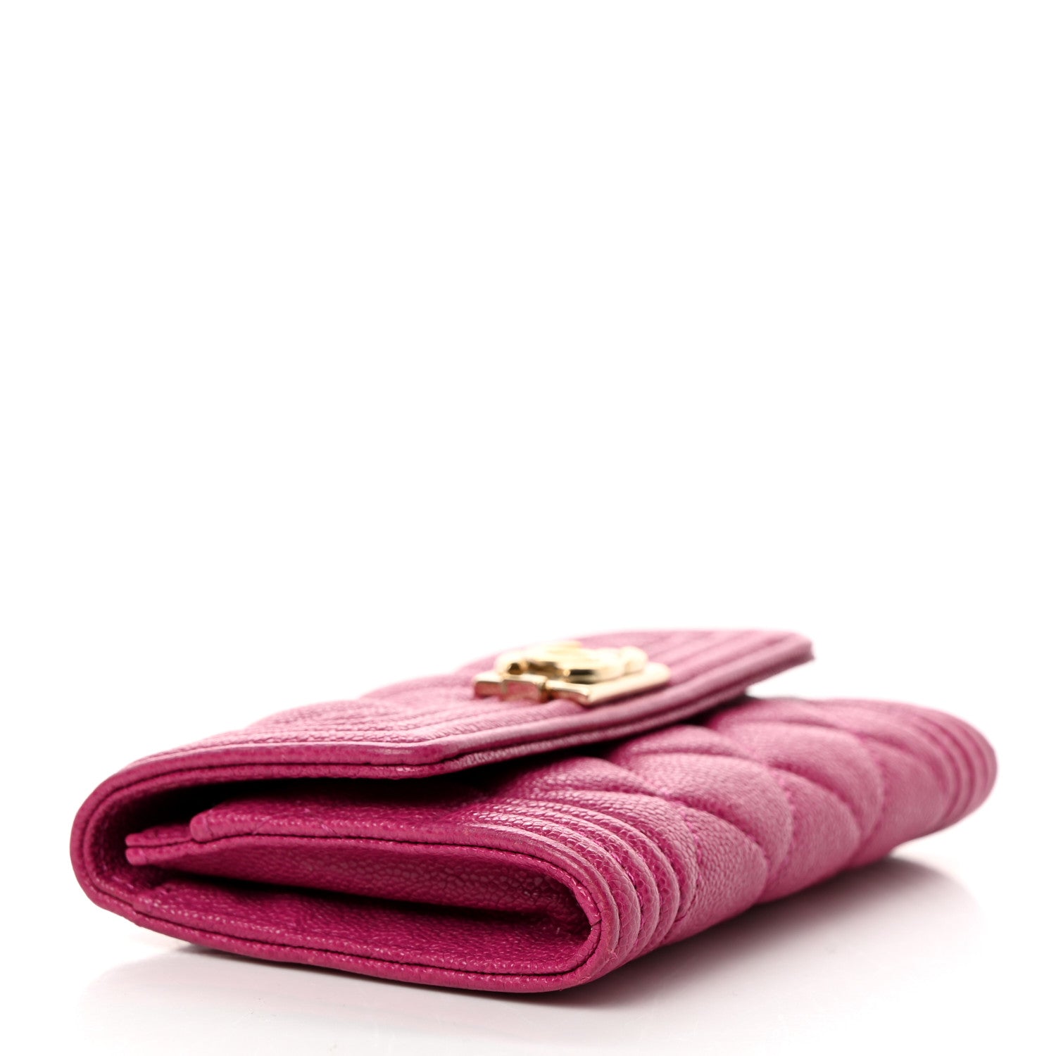 Chanel Caviar Quilted Boy Card Holder Wallet Fuchsia 5 of 10