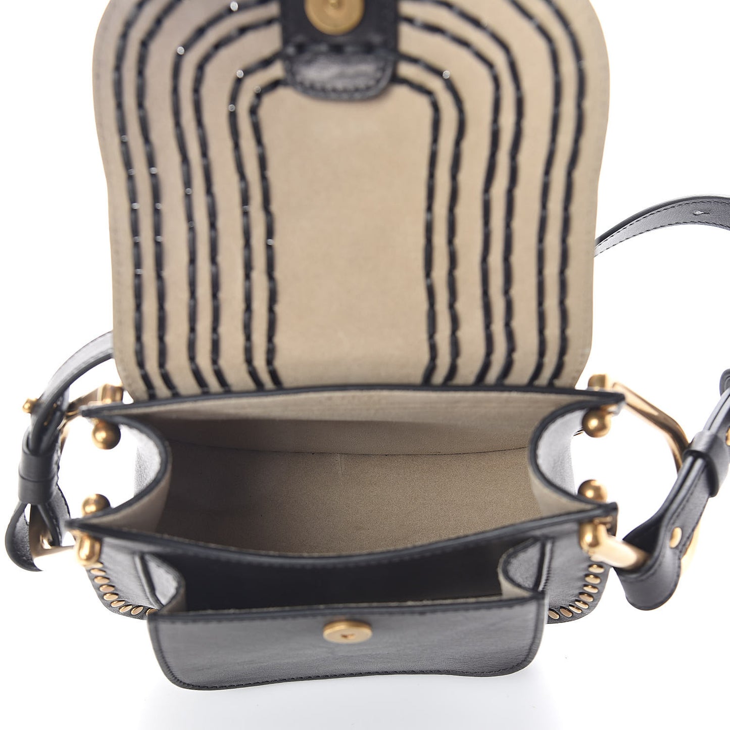 Calfskin Braided Mini Hudson Shoulder Bag Black