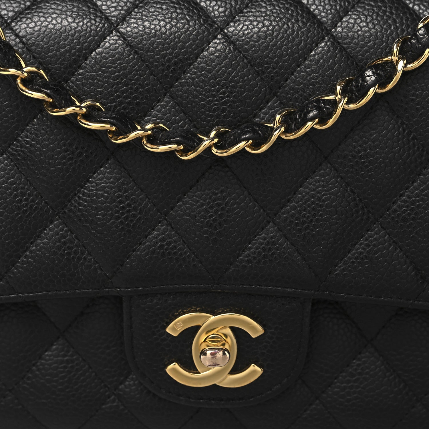 Chanel Caviar Quilted Medium Double Flap Black 8 of 10