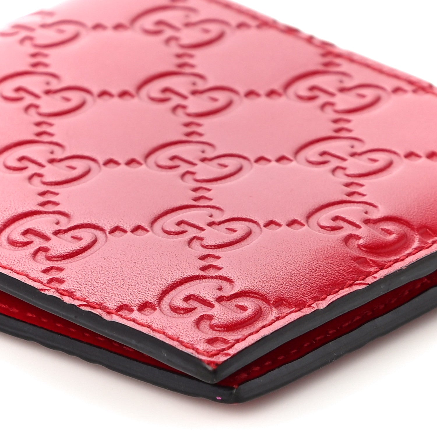 Gucci Guccissima Bi-Fold Wallet Red 9 of 10