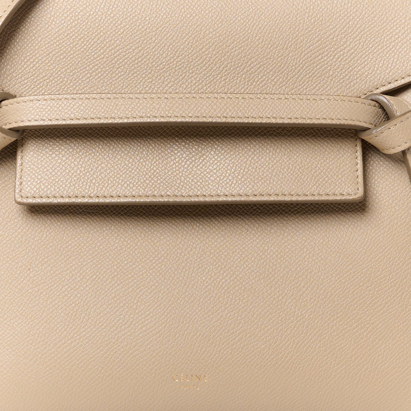 Baby Grained Calfskin Micro Belt Bag Light Taupe