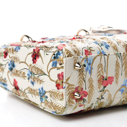 Christian Dior Calfskin Hibiscus Printed Embroidered My ABCDior Lady Dior Beige Multicolor 6 of 10