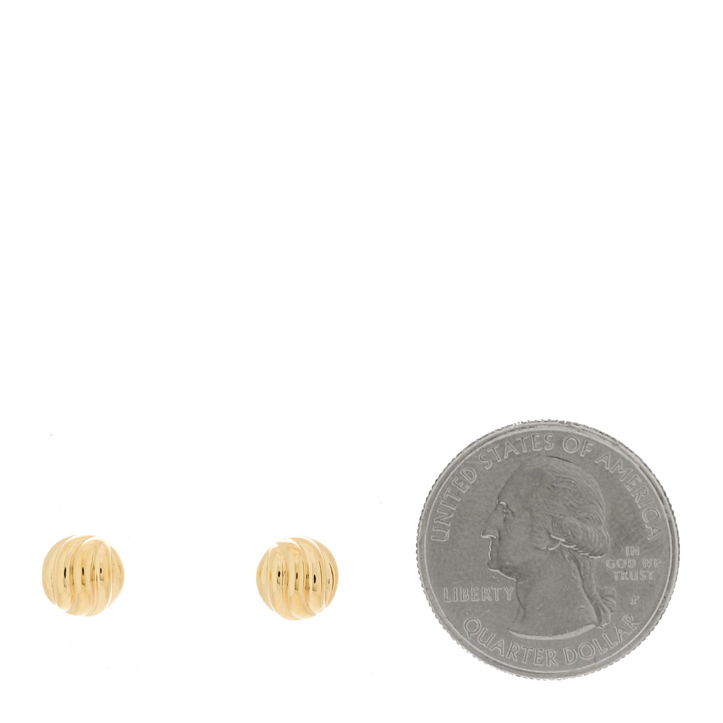 18K Yellow Gold 8mm Sculpted Cable Earrings