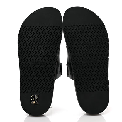 Hermes Calfskin Mens Chypre Sandals 42 Black 5 of 8