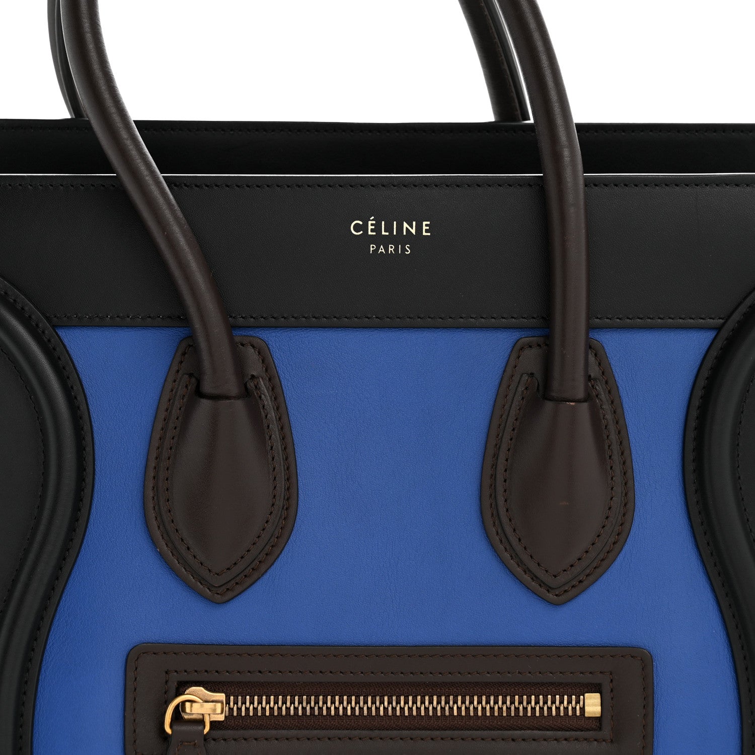 Celine Smooth Calfskin Micro Tri-Color Luggage Indigo 8 of 10