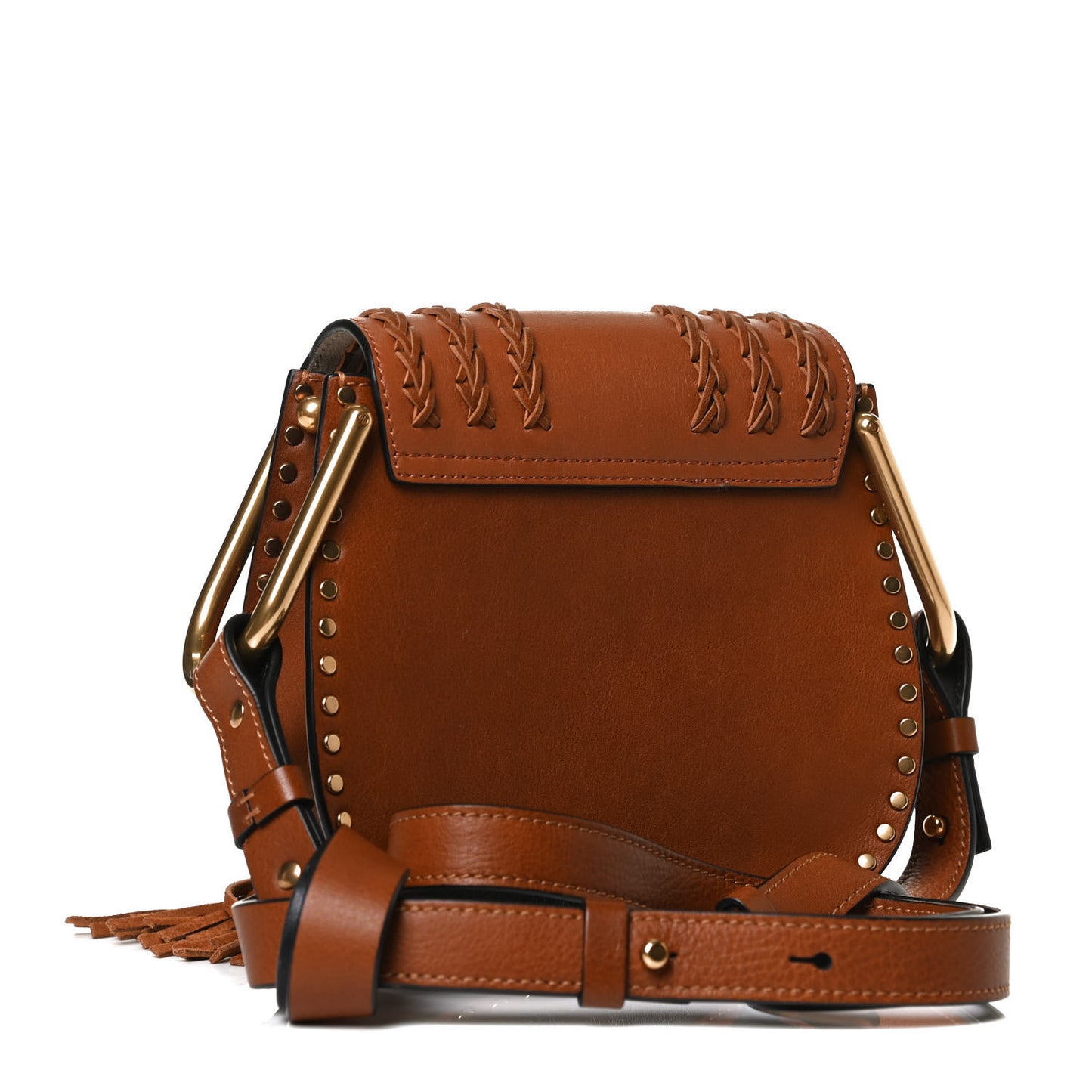 Calfskin Braided Mini Hudson Shoulder Bag Caramel