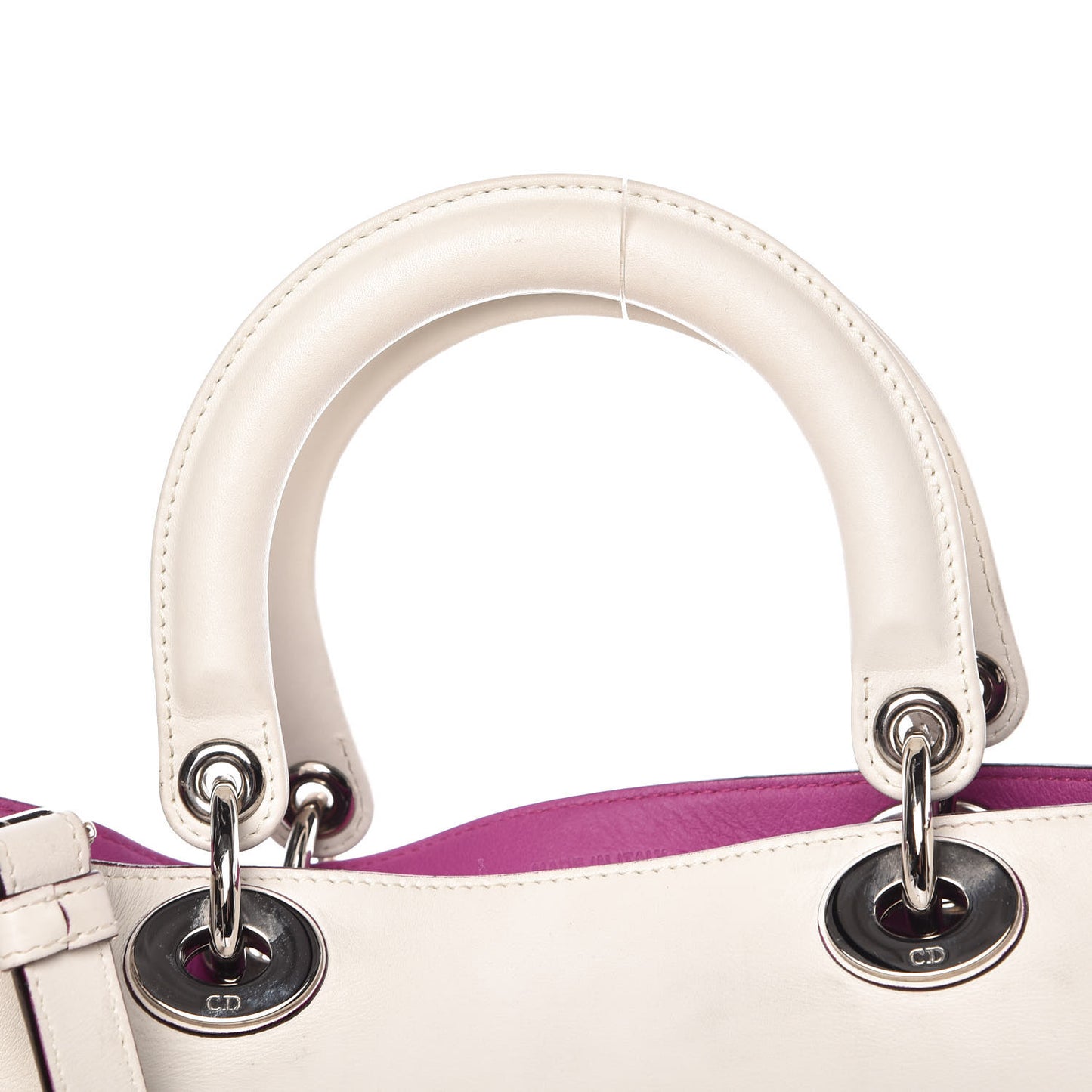 Smooth Calfskin Large Diorissimo Tote White