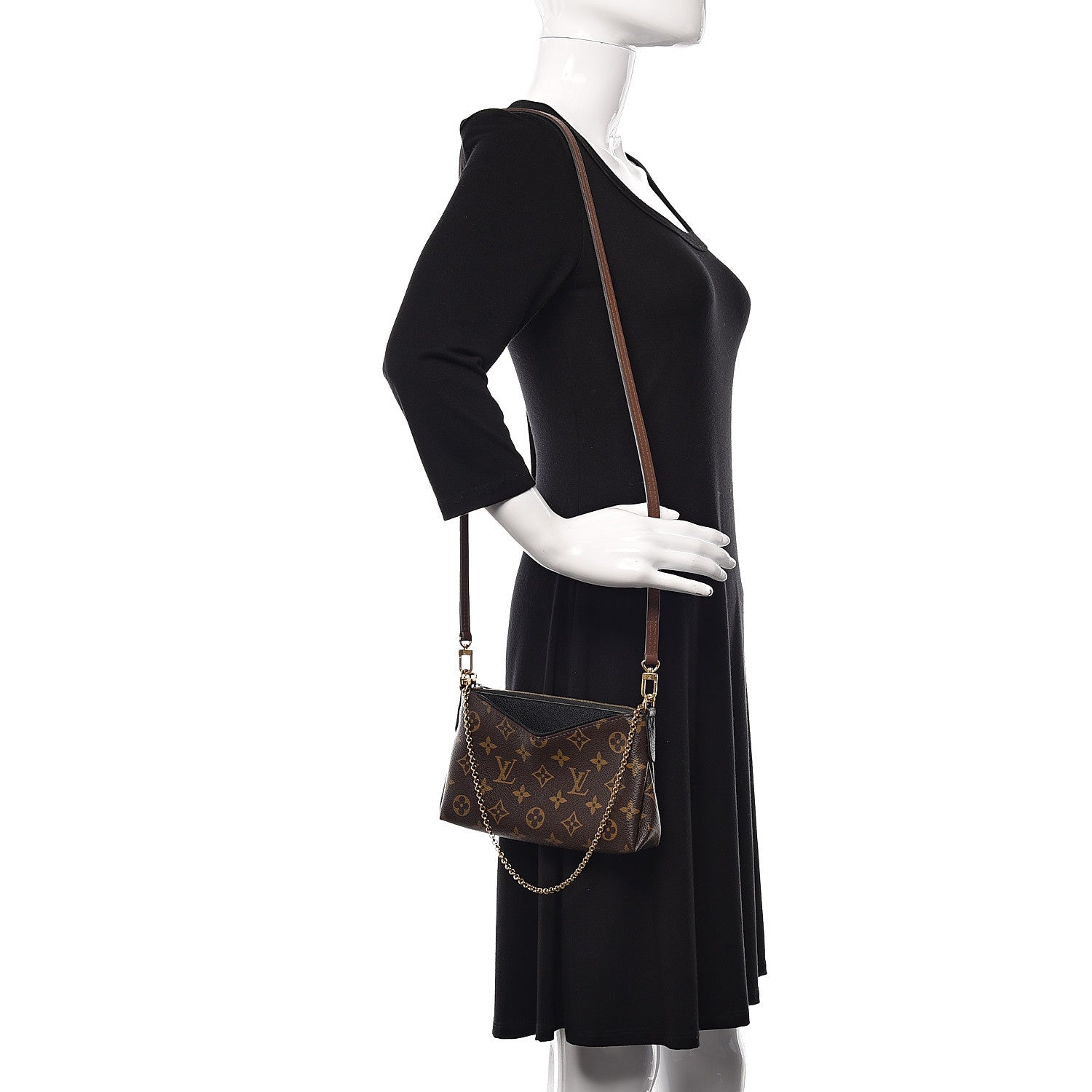 Louis Vuitton Monogram Pallas Clutch Black 2 of 9