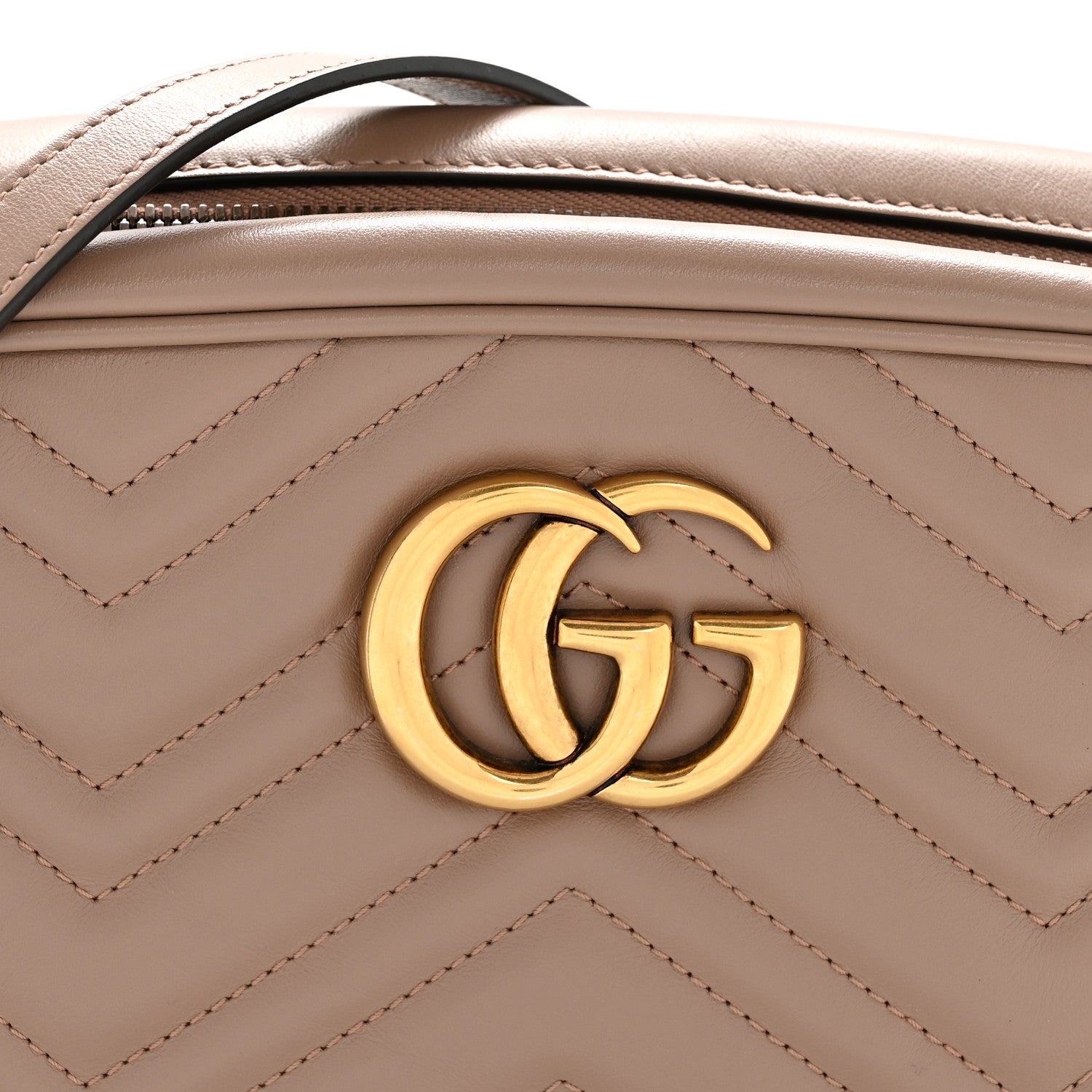 Gucci Calfskin Matelasse Small GG Marmont Chain Shoulder Bag Porcelain Rose 8 of 13