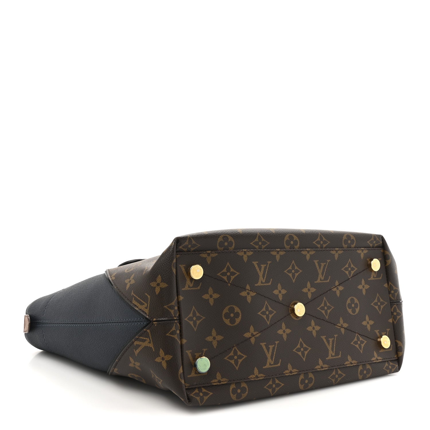 Louis Vuitton Ostrich Snakeskin Monogram Majestueux Tote MM Blue 3 of 9