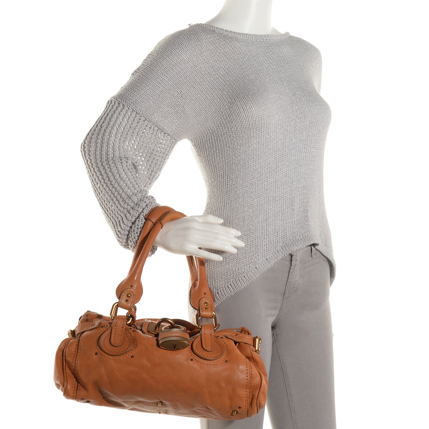 Chloe Leather Medium Paddington Satchel Tan 2 of 8