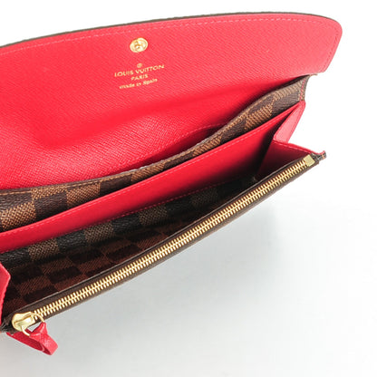 Louis Vuitton Damier Ebene Emilie Wallet Red 5 of 8