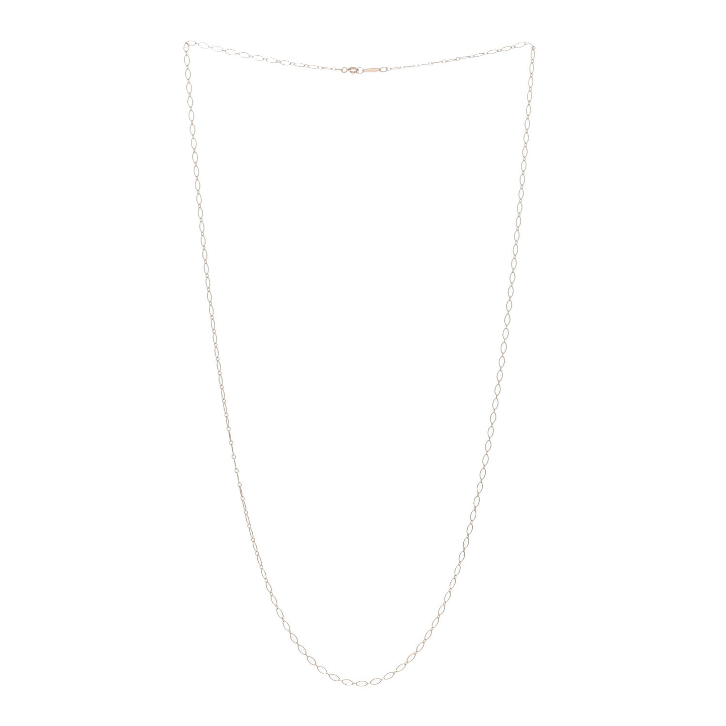 18K Rose Gold Oval Link Chain Necklace 30"