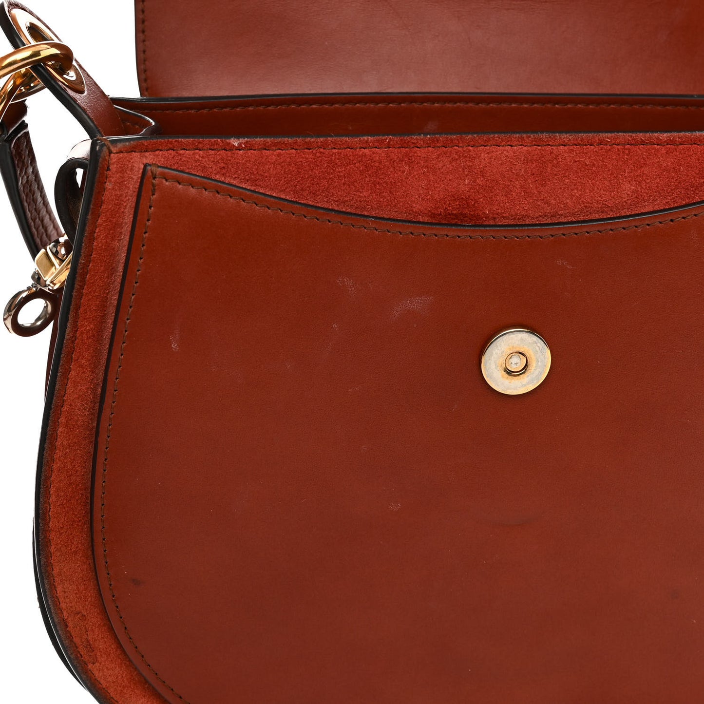 Calfskin Suede Large Tess Bag Sepia Brown