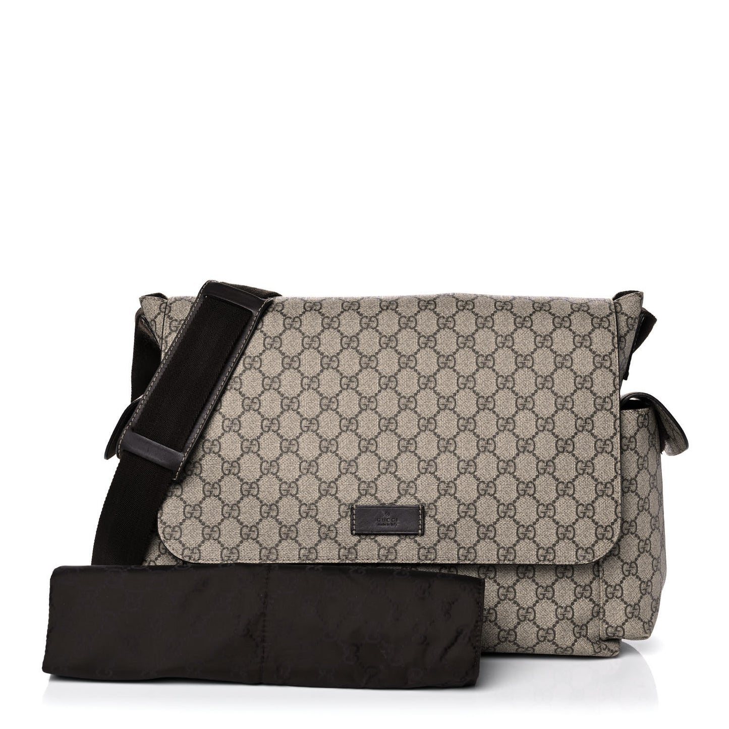 GG Plus Monogram Messenger Diaper Bag Dark Brown