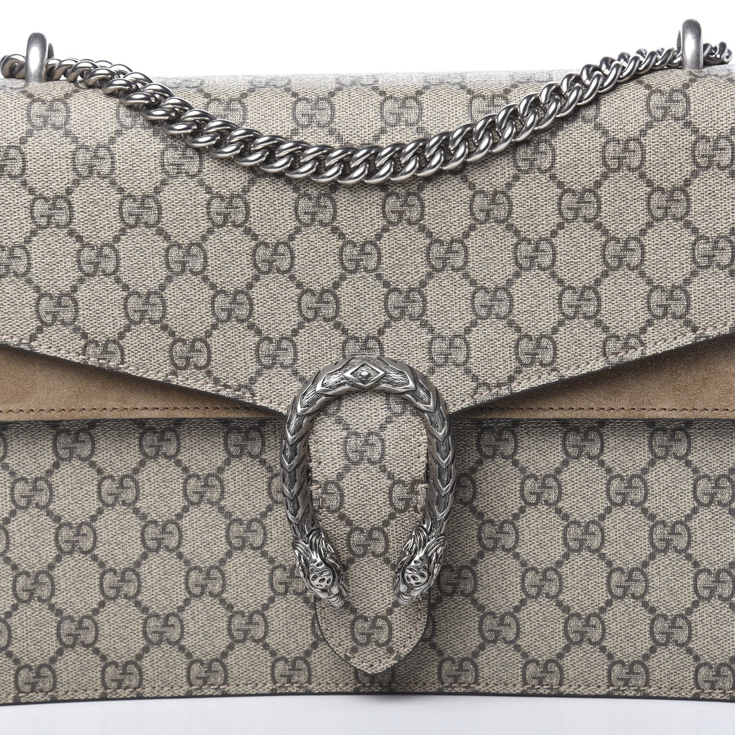 Gucci GG Supreme Monogram Medium Dionysus Shoulder Bag Taupe 9 of 11