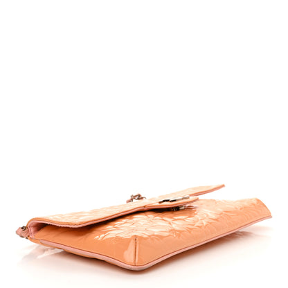 Chanel Patent Calfskin Camellia Embossed Flap Pochette Pink 4 of 13
