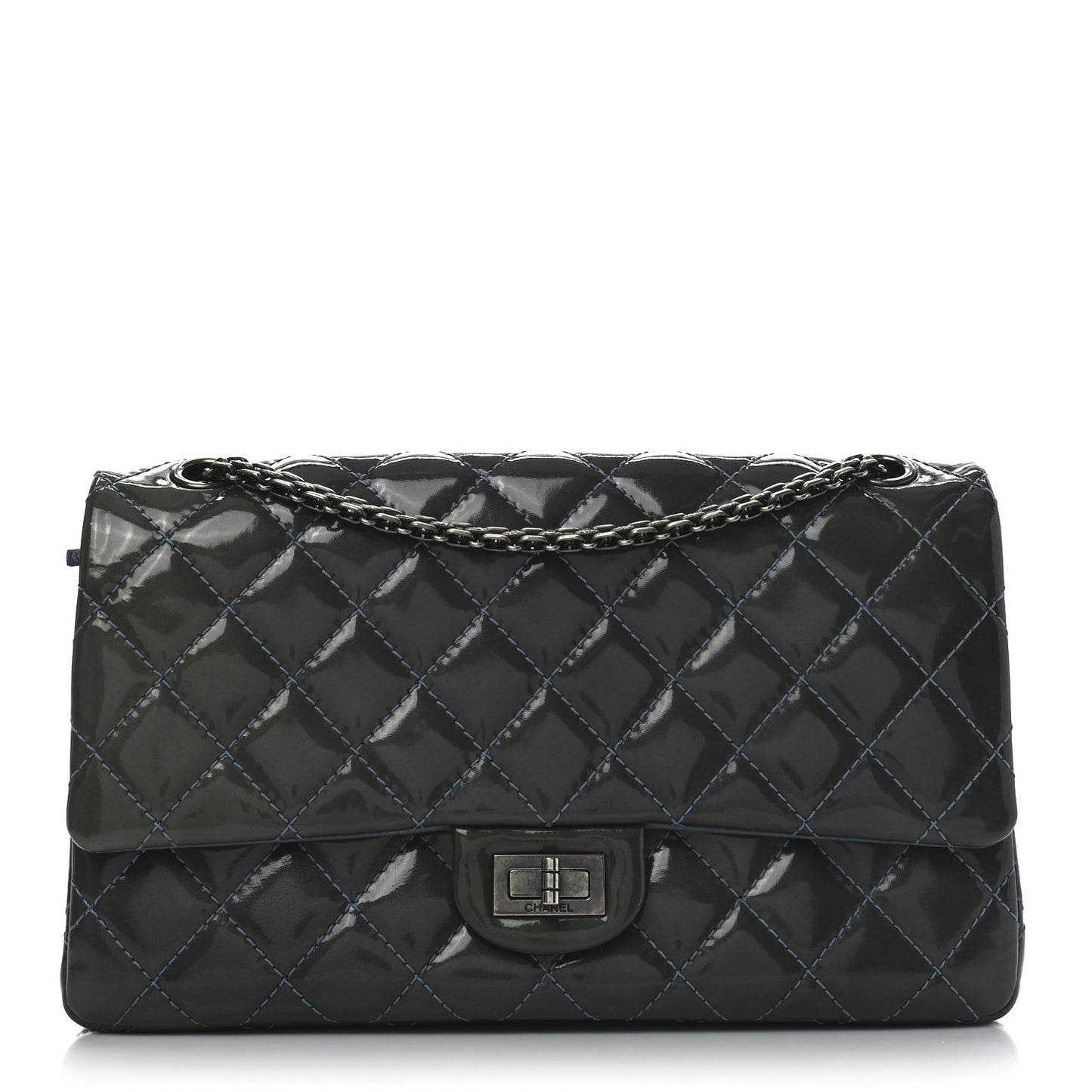Patent Quilted 2.55 Reissue 226 Flap Blue