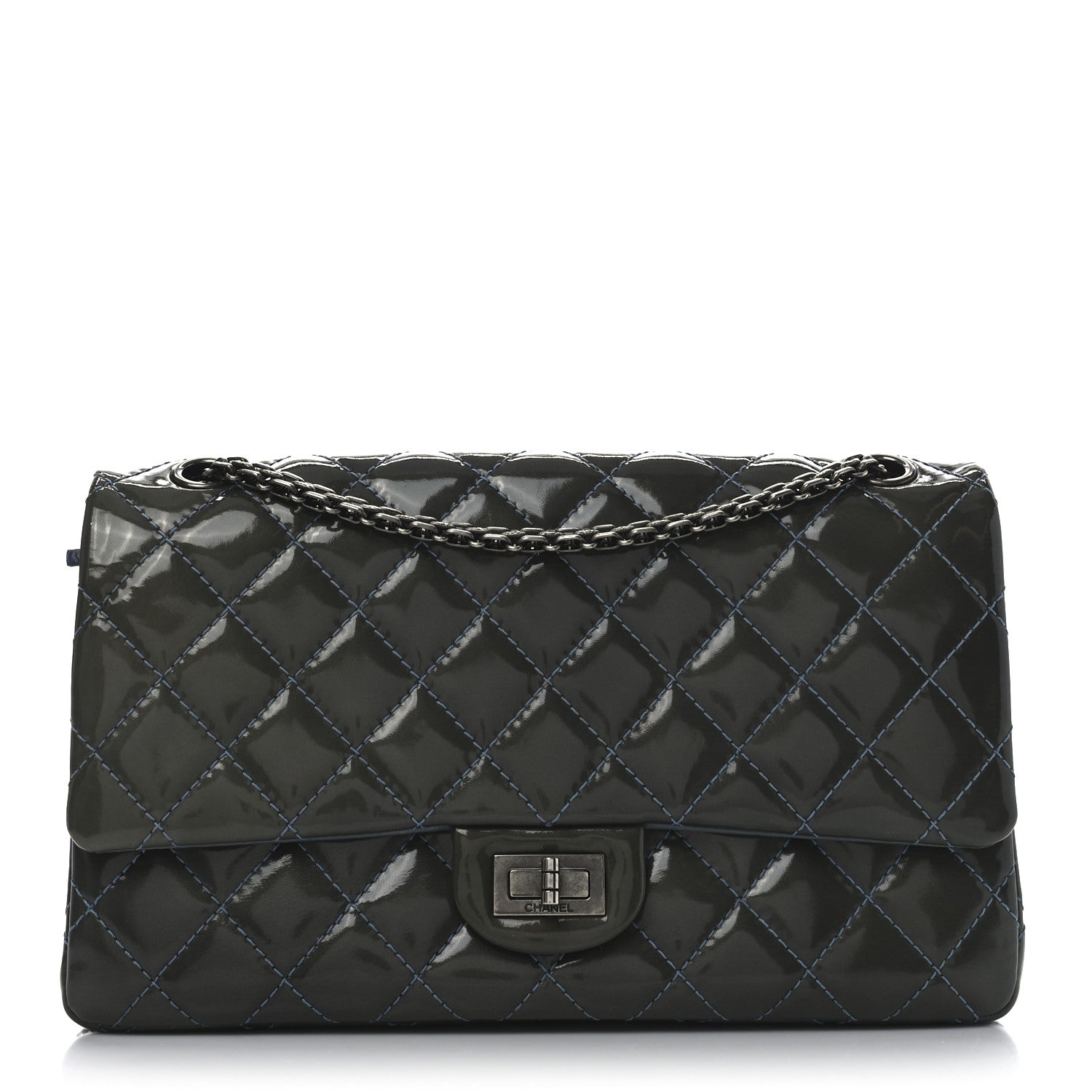 Chanel Patent Quilted 2.55 Reissue 226 Flap Blue 1 of 10