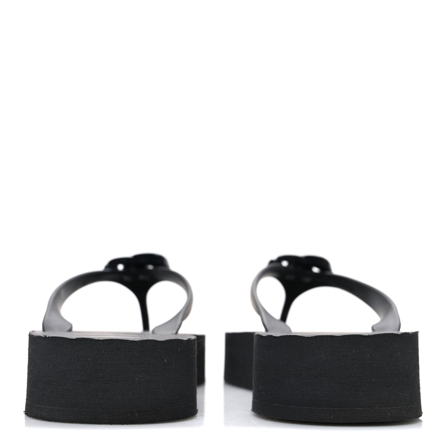 Rubber Chevron Womens GG Thong Sandals 39 Black