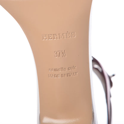 Hermes Calfskin Manege Sandals 37.5 Grey Multicolore 6 of 7