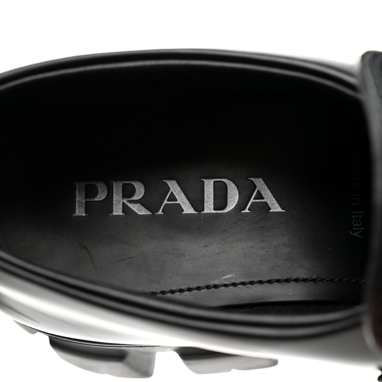 Spazzolato Rois Metal Triangle Logo Mens Monolith 60mm Loafers 6 Black