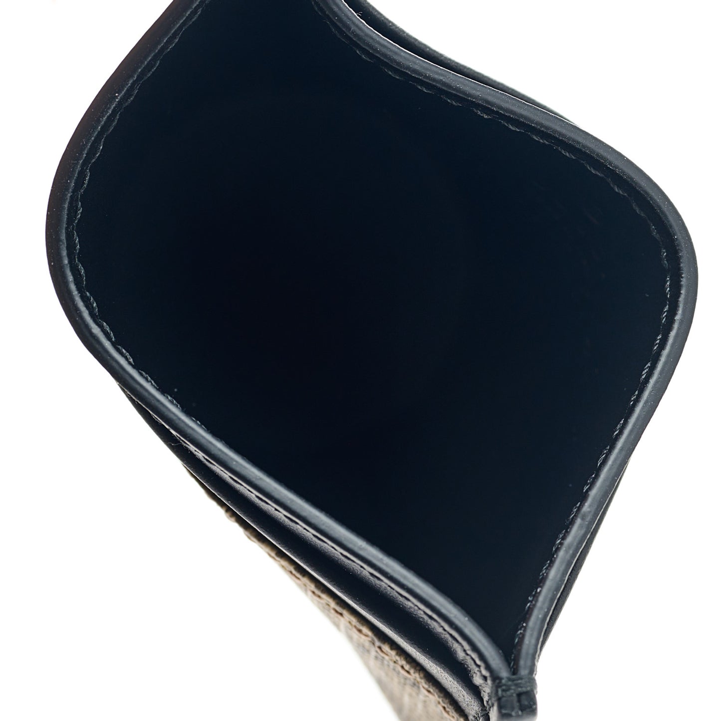 GG Supreme Monogram Calfskin Card Holder Beige Black