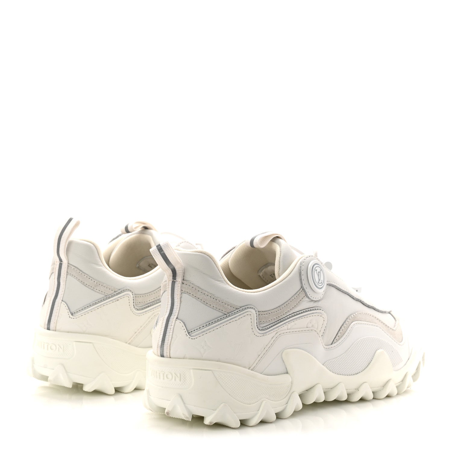 Louis Vuitton Suede Calfskin LV Rush Sneakers 37.5 White 5 of 10
