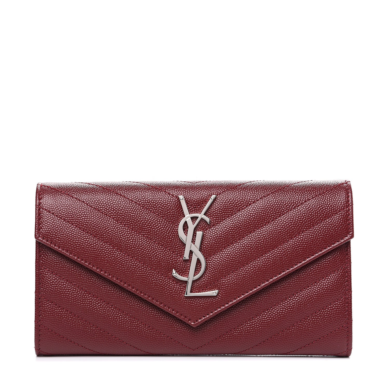 Grain De Poudre Matelasse Chevron Monogram Wallet Palissandre