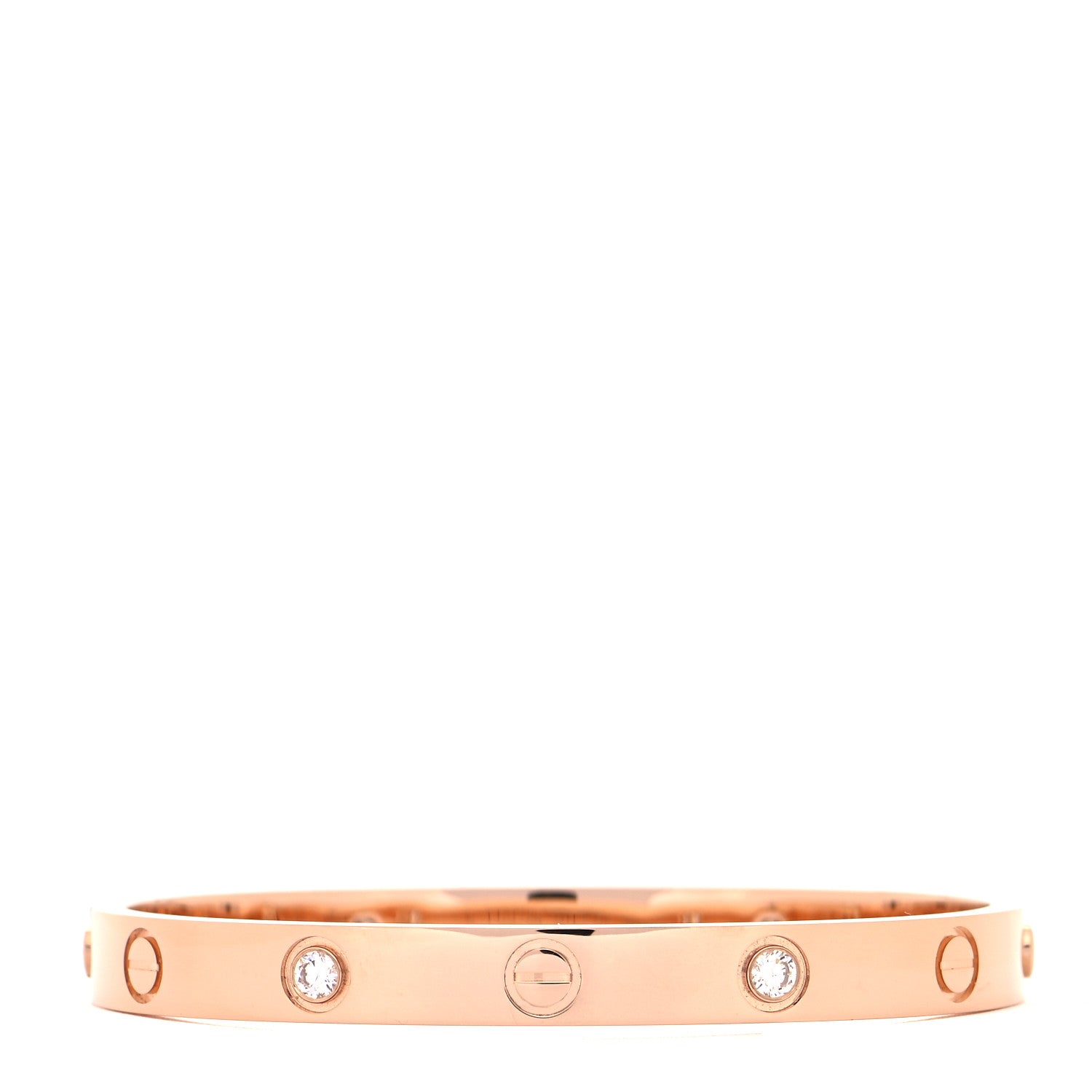 Cartier 18K Pink Gold 4 Diamond LOVE Bracelet 16 3 of 6