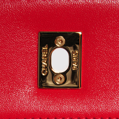 Chanel Sheepskin Quilted Vintage Mademoiselle Flap Red 6 of 9