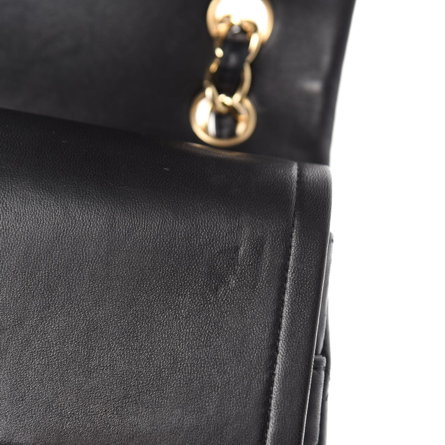 Lambskin Quilted Jumbo Double Flap Black
