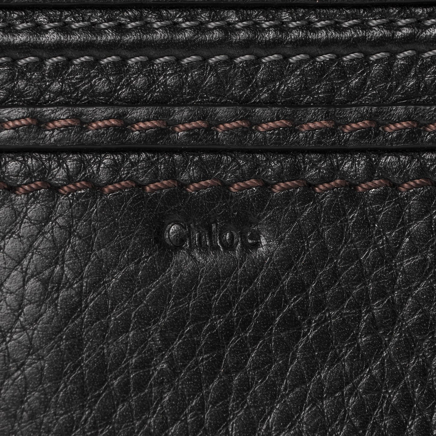 Grained Calfskin Marcie Long Zip Around Wallet Black